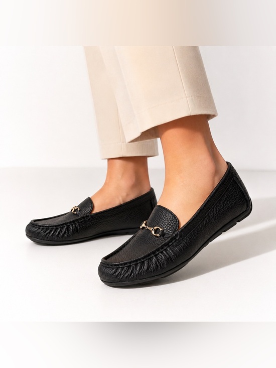 Coach Shoes - Coach Mavis Black Pebbled Leather Horsebit Loafers Flats Slip-On Classic Shoes